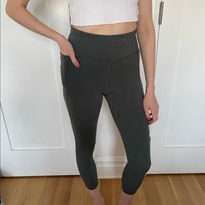 Lululemon Leggings, olive colored. Size 6